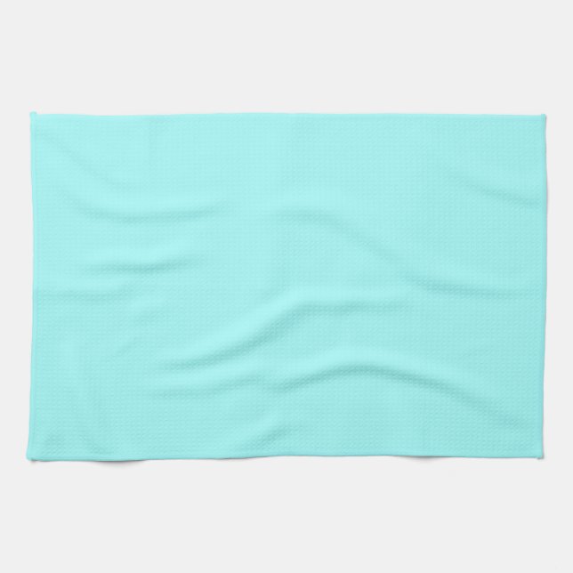 Baby Blue Colour Customised Designer Tea Towel (Horizontal)