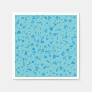 Baby Blue Confetti Baptism Christening Napkin