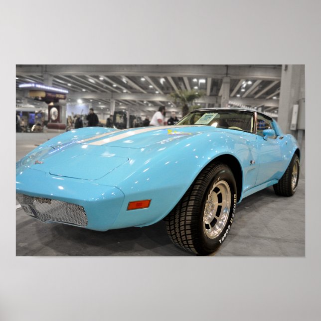 Baby Blue Corvette Poster (Front)