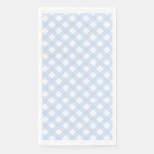 Baby Blue Country Style Gingham Pattern Napkin (Front)