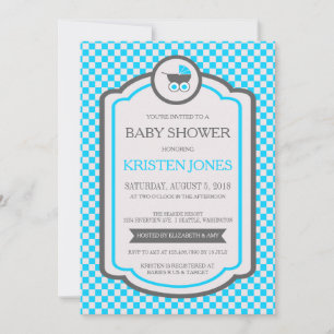 Baby Blue Cradle Baby Shower Invitation