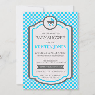 Baby Blue Cradle Baby Shower Invitation