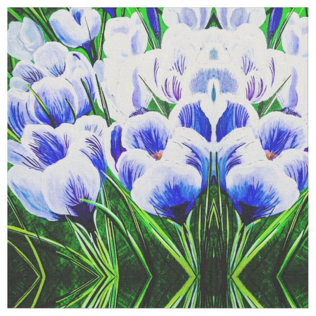 Baby Blue Crocus Fabric (Close Up)