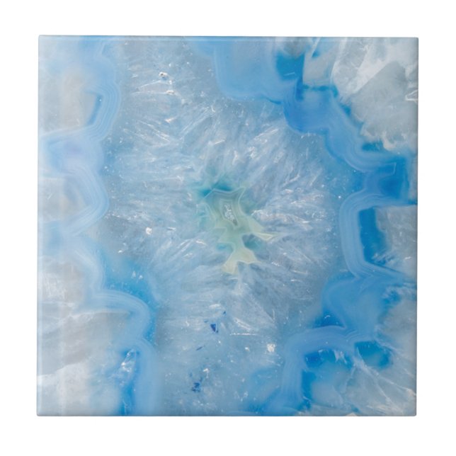 Baby Blue Crystal Agate Ceramic Tile (Front)