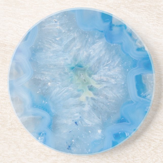 Baby Blue Crystal Agate Coaster (Front)