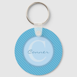 Baby Blue Custom Personal Monogram Key Ring