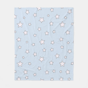 Baby Blue Cute Aesthetic Stars Pattern Fleece Blanket