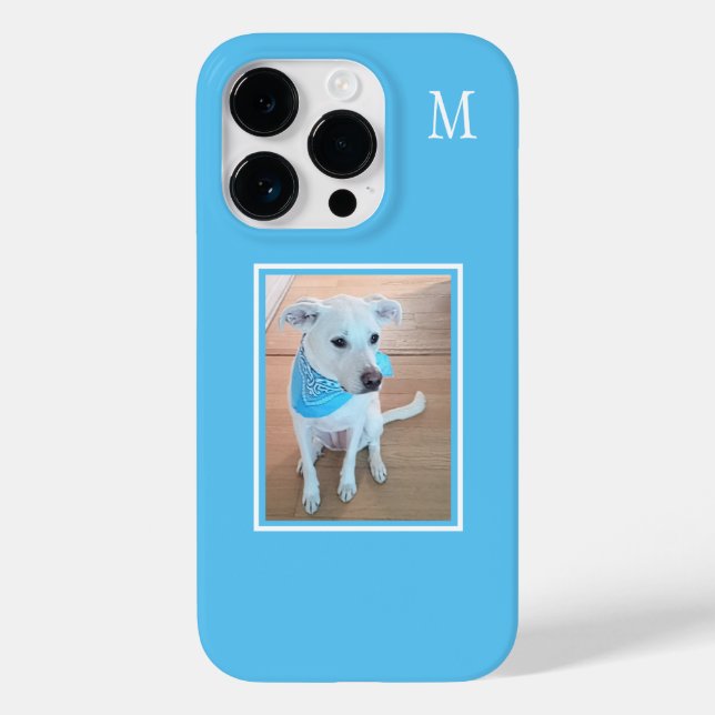 Baby Blue Dog Lover One Photo Single Initial Case-Mate iPhone Case (Back)