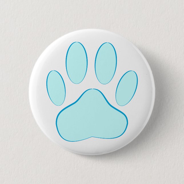 Baby Blue Dog Pawprint 6 Cm Round Badge (Front)