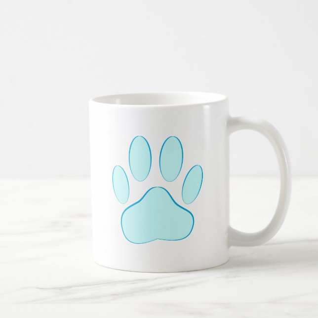 Baby Blue Dog Pawprint Coffee Mug (Right)