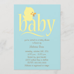 Baby Blue Duckling Baby Shower Invitations