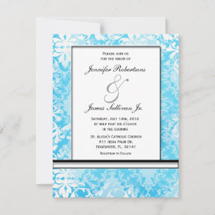 Baby Blue Elegant Vintage wedding invite
