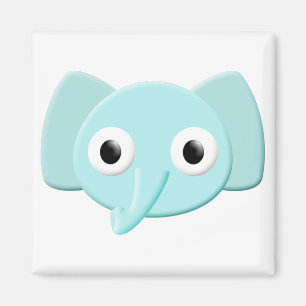 Baby Blue Elephant Drawing Magnet