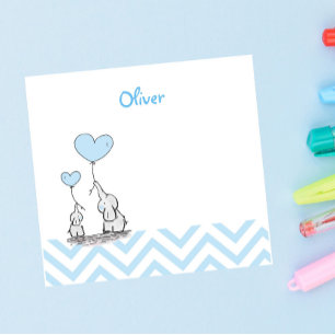 Baby Blue Elephant Personalised Baby Boy Post-it Notes