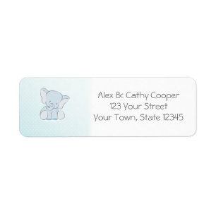 Baby Blue Elephant Return Address Label