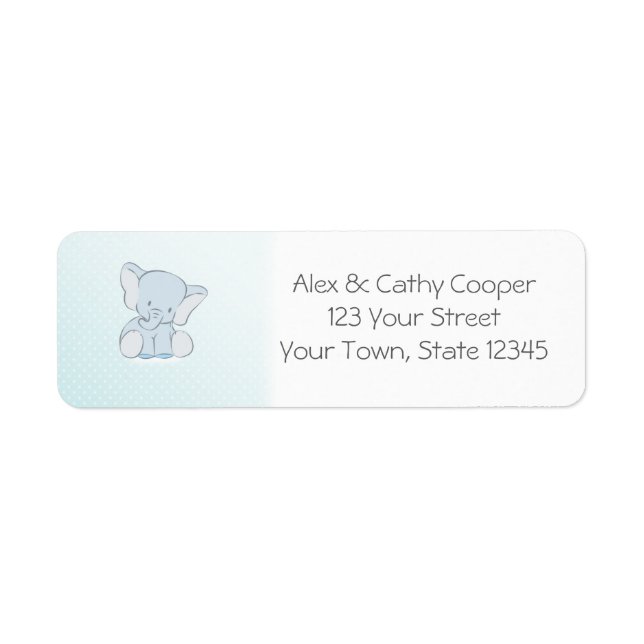 Baby Blue Elephant Return Address Label (Front)