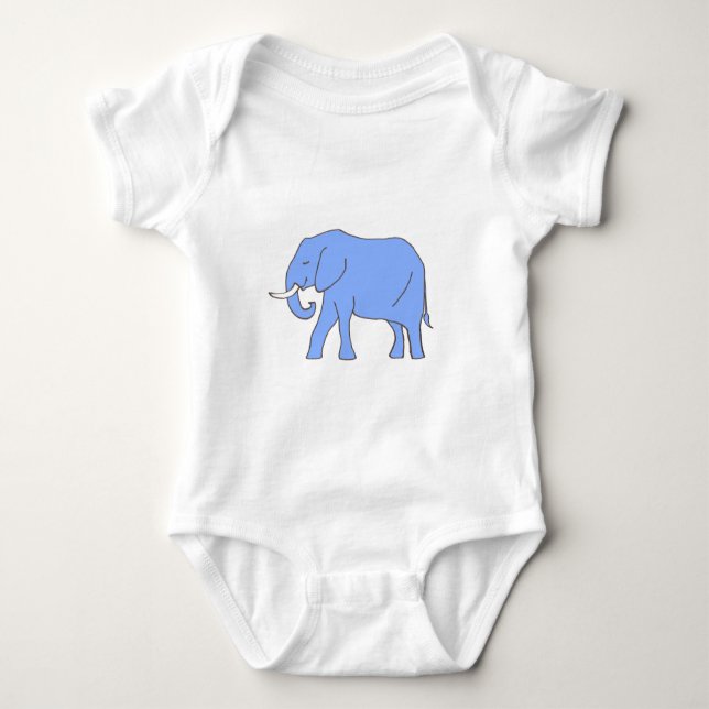 Baby Blue Elephant Walking Bodysuit (Front)