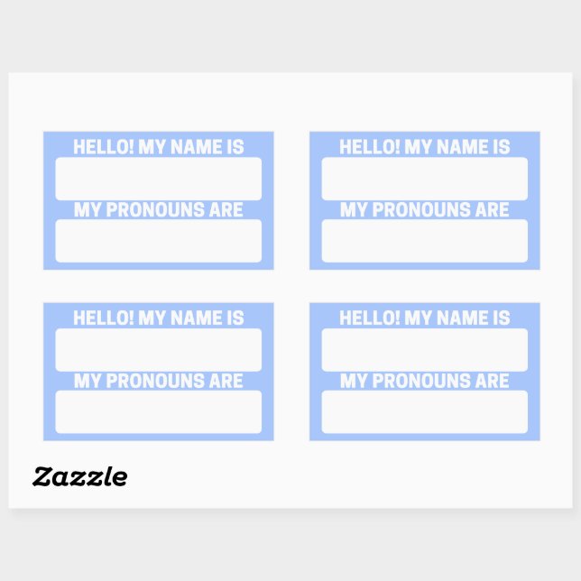Baby Blue Eyes Name & Pronoun Labels (Sheet)