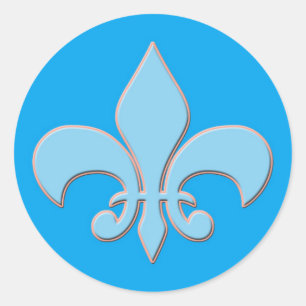 Baby Blue Fleur-de-lis Classic Round Sticker