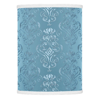 Baby Blue Floral Damask Lamp