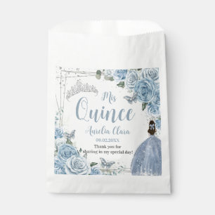 Baby Blue Floral Princess Silver Quinceañera 16 15 Favour Bag