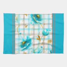 Baby Blue Flowers On A Plaid Background