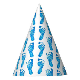 Baby Blue Footprints Party Hat