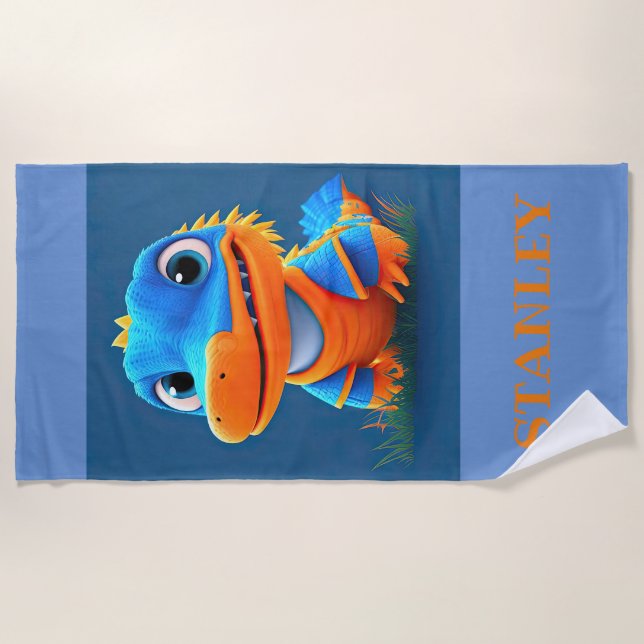 Baby Blue Gator Beach Towel (Front)