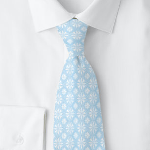 Baby Blue Geometric Floral Tie
