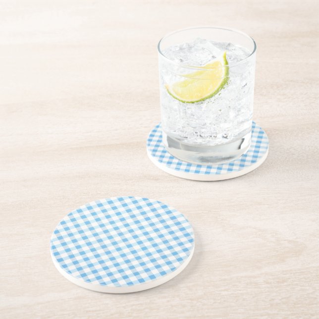 Baby Blue Gingham Coaster (Side)