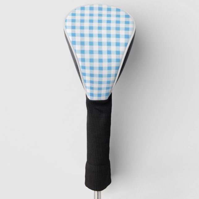 Baby Blue Gingham Golf Head Cover (Front)
