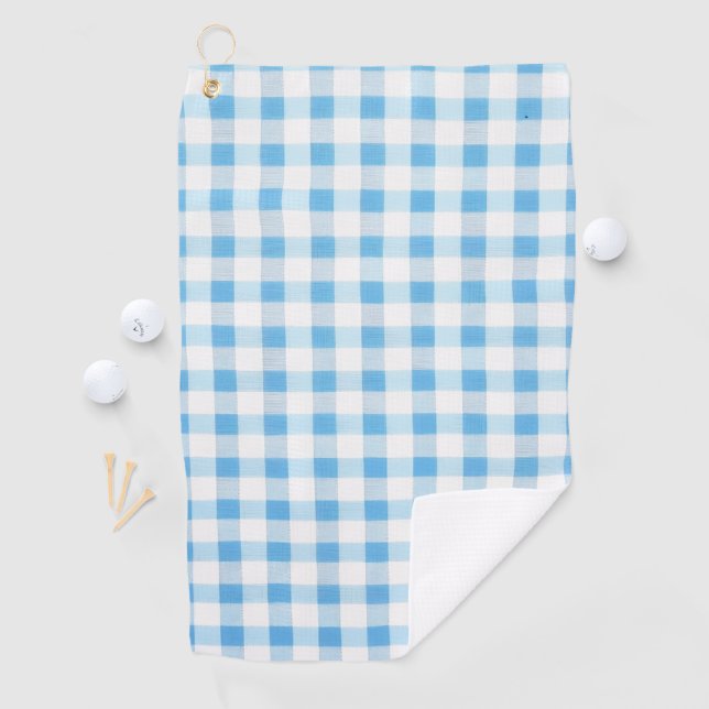Baby Blue Gingham Golf Towel (InSitu)