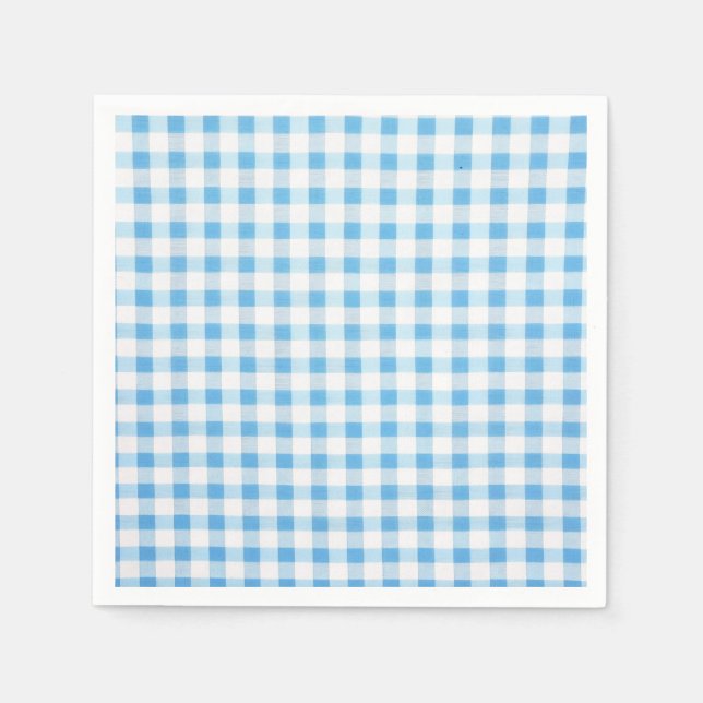 Baby Blue Gingham Napkin (Front)
