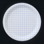 Baby Blue Gingham Plaid Paper Plate<br><div class="desc">Baby blue Gingham Plaid</div>
