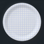 Baby Blue Gingham Plaid Paper Plate<br><div class="desc">Baby blue Gingham Plaid</div>