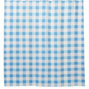 Baby Blue Gingham Shower Curtain