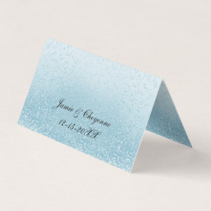 Baby Blue Glitter   Fold Cards