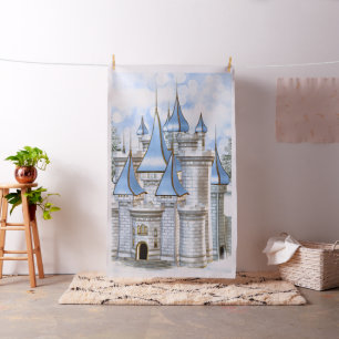 Baby Blue Gold Castle Photo Booth Backdrop