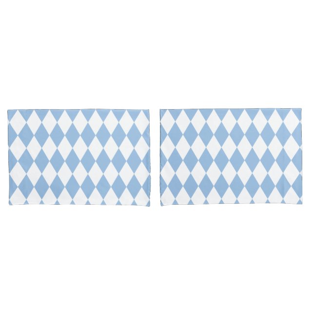 Baby Blue Harlequin Pillowcase (Front-Set)