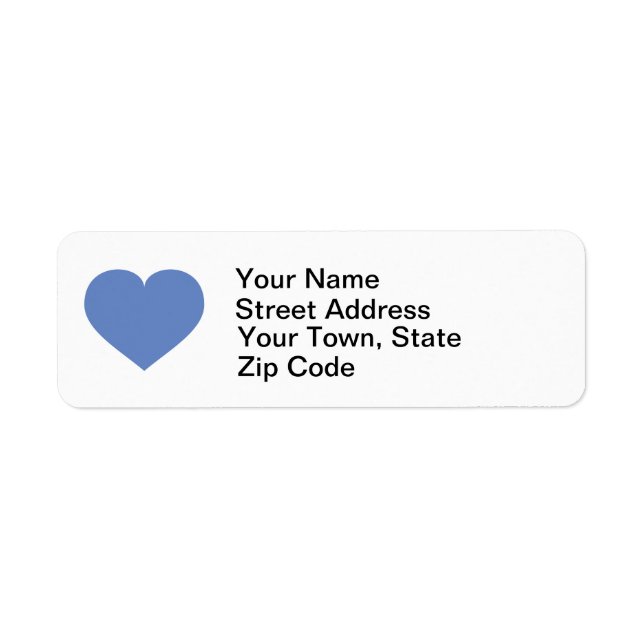 Baby blue heart return address label (Front)
