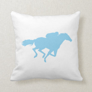 Baby Blue Horse Racing Cushion