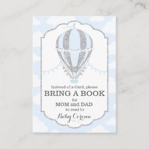 Baby Blue Hot Air Balloon Bring a Book Card