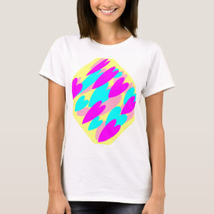 Baby blue hot pink mellow pale yellow T-Shirt