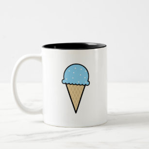Baby Blue Ice Cream Cone Two-Tone Coffee Mug