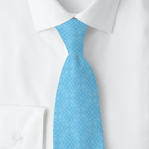 Baby Blue Leaves & Lines Tie