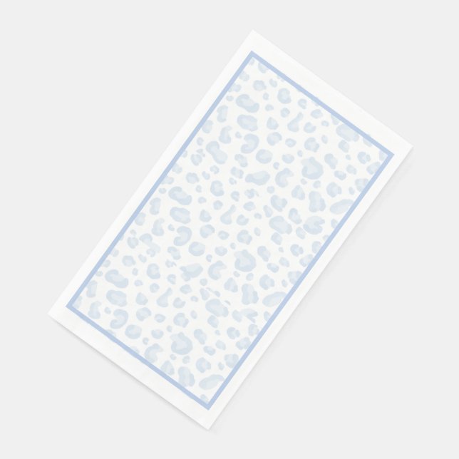 Baby blue Leopard print Napkin (Corner)
