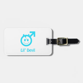 Baby Blue Lil Devil Male Symbol Luggage Tag