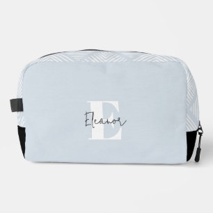 Baby Blue Modern Minimalist Monogrammed Dopp Kit