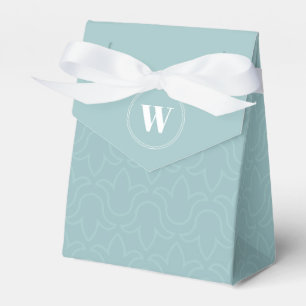 Baby blue monogram elegant simple floral favour box