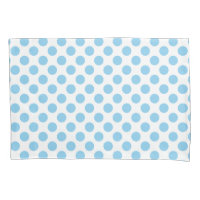 Baby Blue on White Large Size Polka Dots